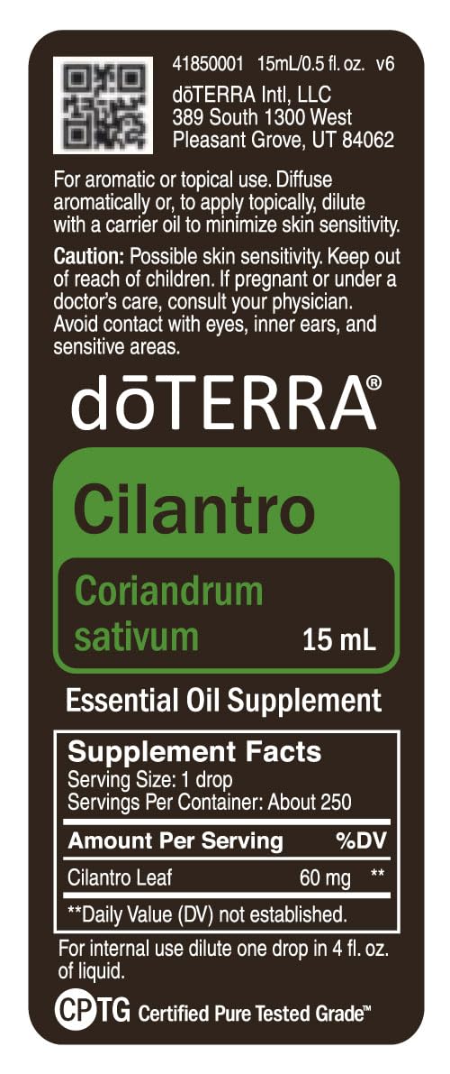 doTERRA Cilantro receta guacamole: realza dips con sabor herbáceo.