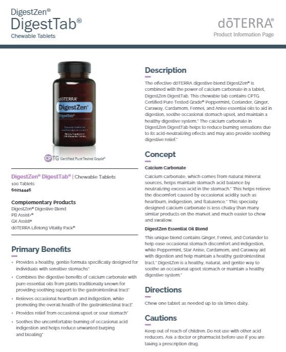DigestZen DigestTab ingredientes de plantas para cuidado gastrointestinal suave