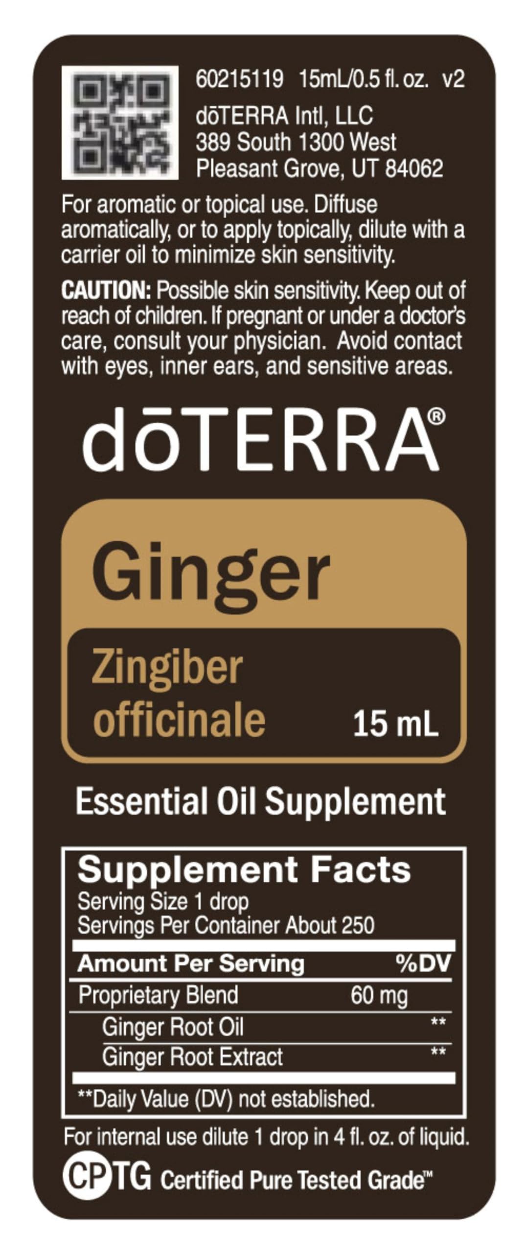 doTERRA Ginger: aplicación tópica para uso externo y sensación cálida