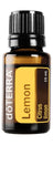 doTERRA limón aceite esencial 15 ml en botella, aroma cítrico para ambientar.