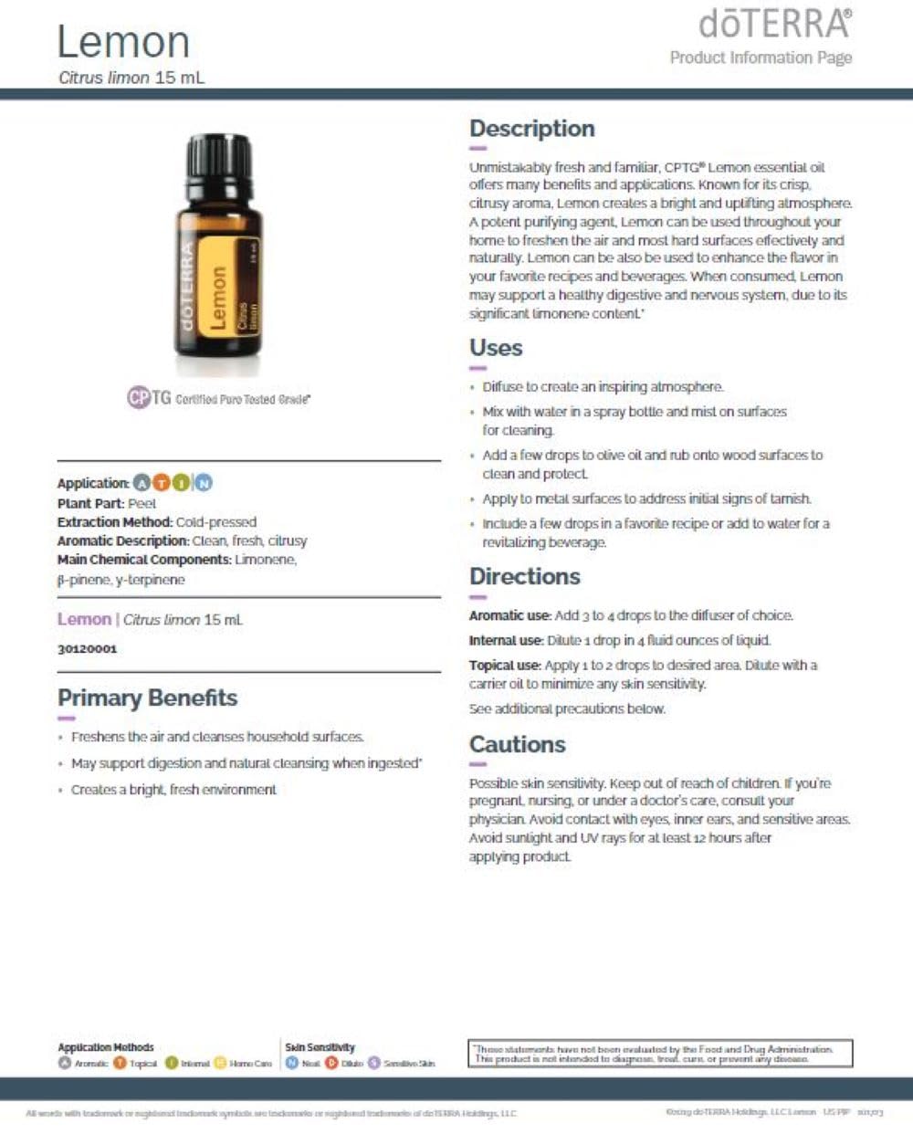 doTERRA limón aroma ambiental, aroma cítrico para espacios pequeños.