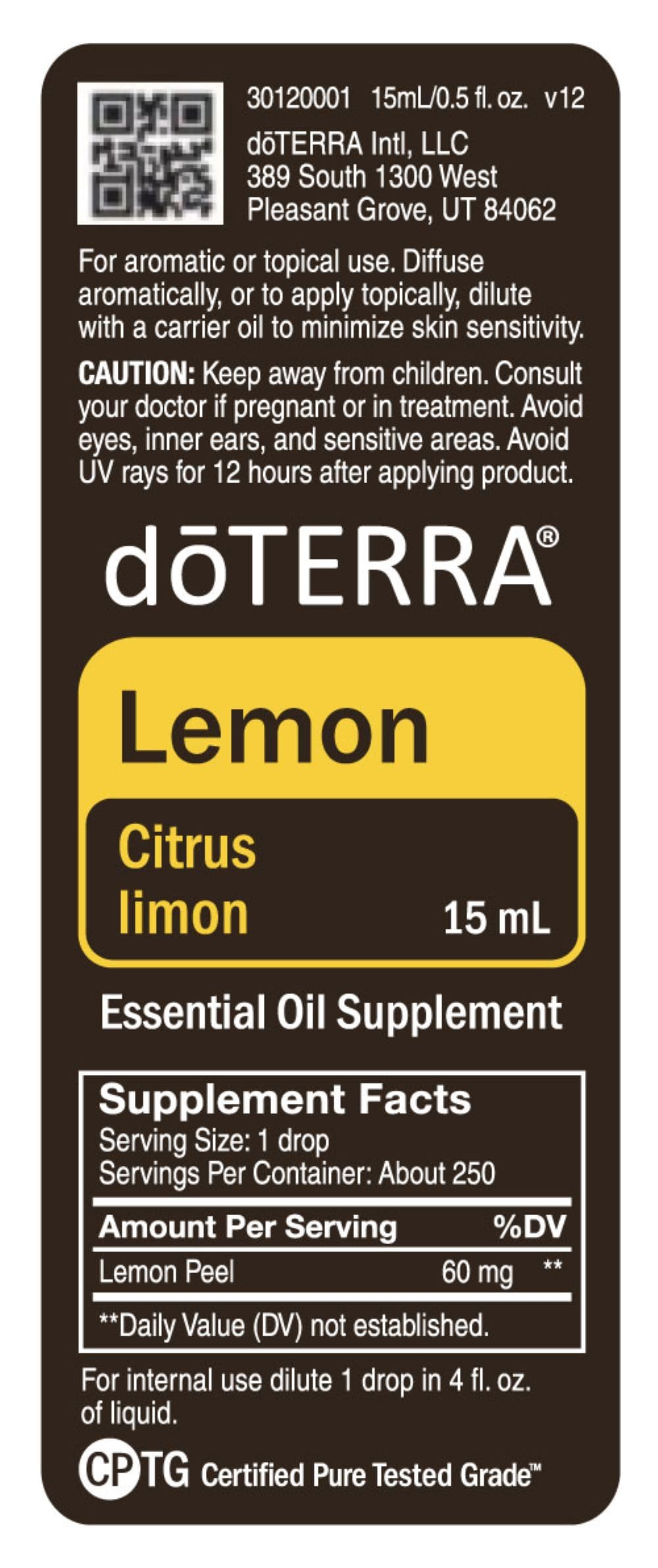 doTERRA Limón uso tópico diluido y para superficies