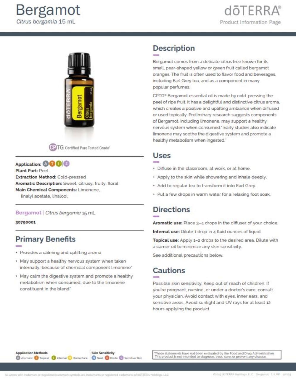 doTERRA Bergamot crea ambiente relajante y refrescante en cualquier espacio