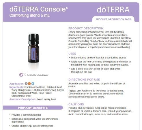 doTERRA Console: inhalación directa para pausa consciente.