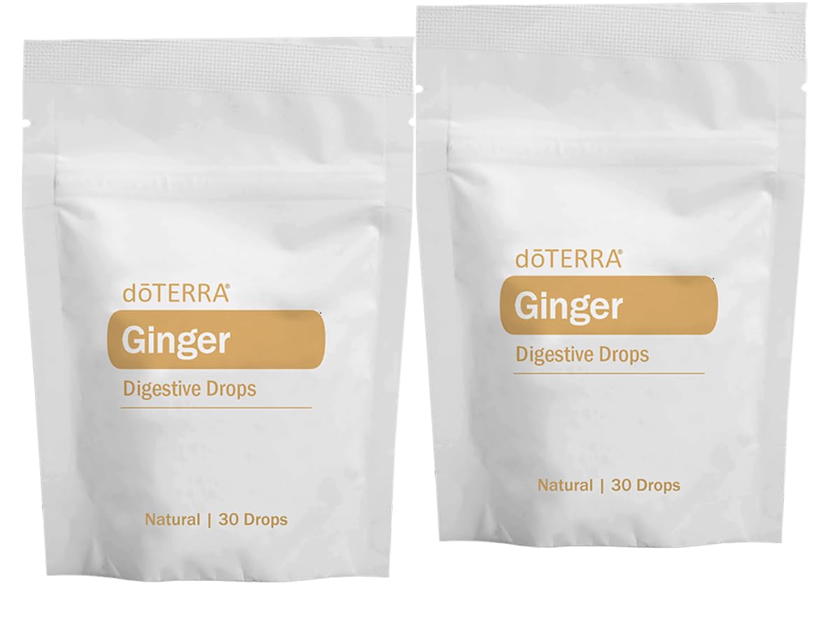 doTERRA Gotas Digestivas de Jengibre, paquete de dos, fácil de llevar para apoyo digestivo suave.