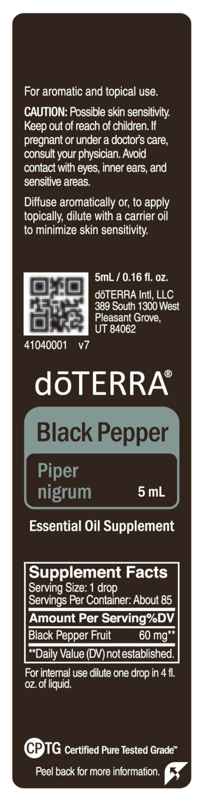 doTERRA Pimienta Negra - aroma: calor que estimula sentidos