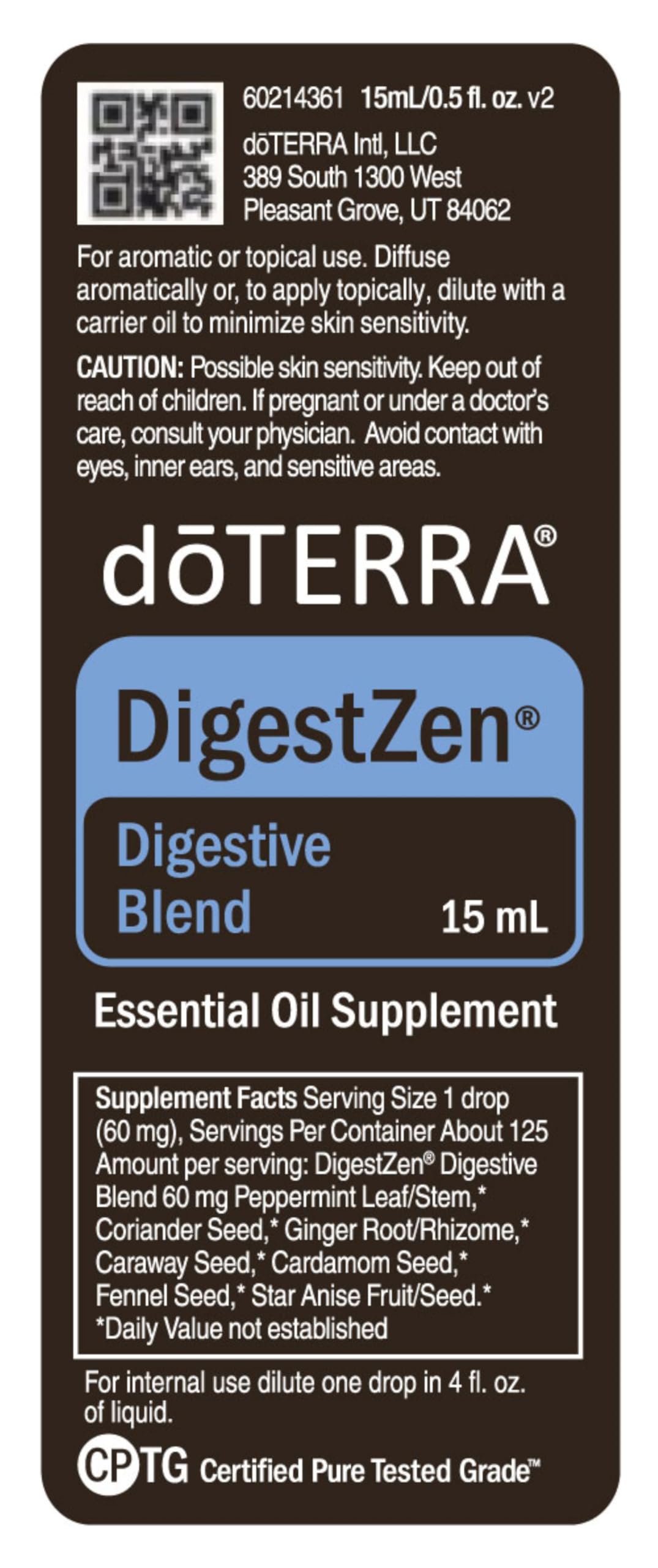 doTERRA DigestZen, perfil aromático mentolado para bienestar