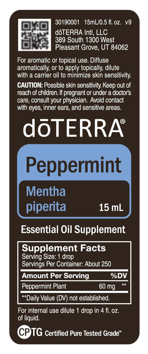 doTERRA Aceite de menta para masajes ligeros, sensación vigorizante.
