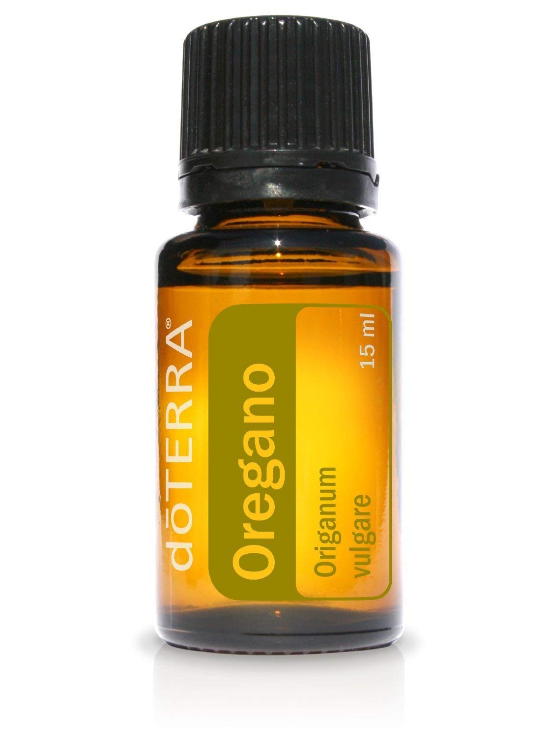 doTERRA orégano aceite esencial frasco visible con aroma intenso para aromaterapia y limpieza