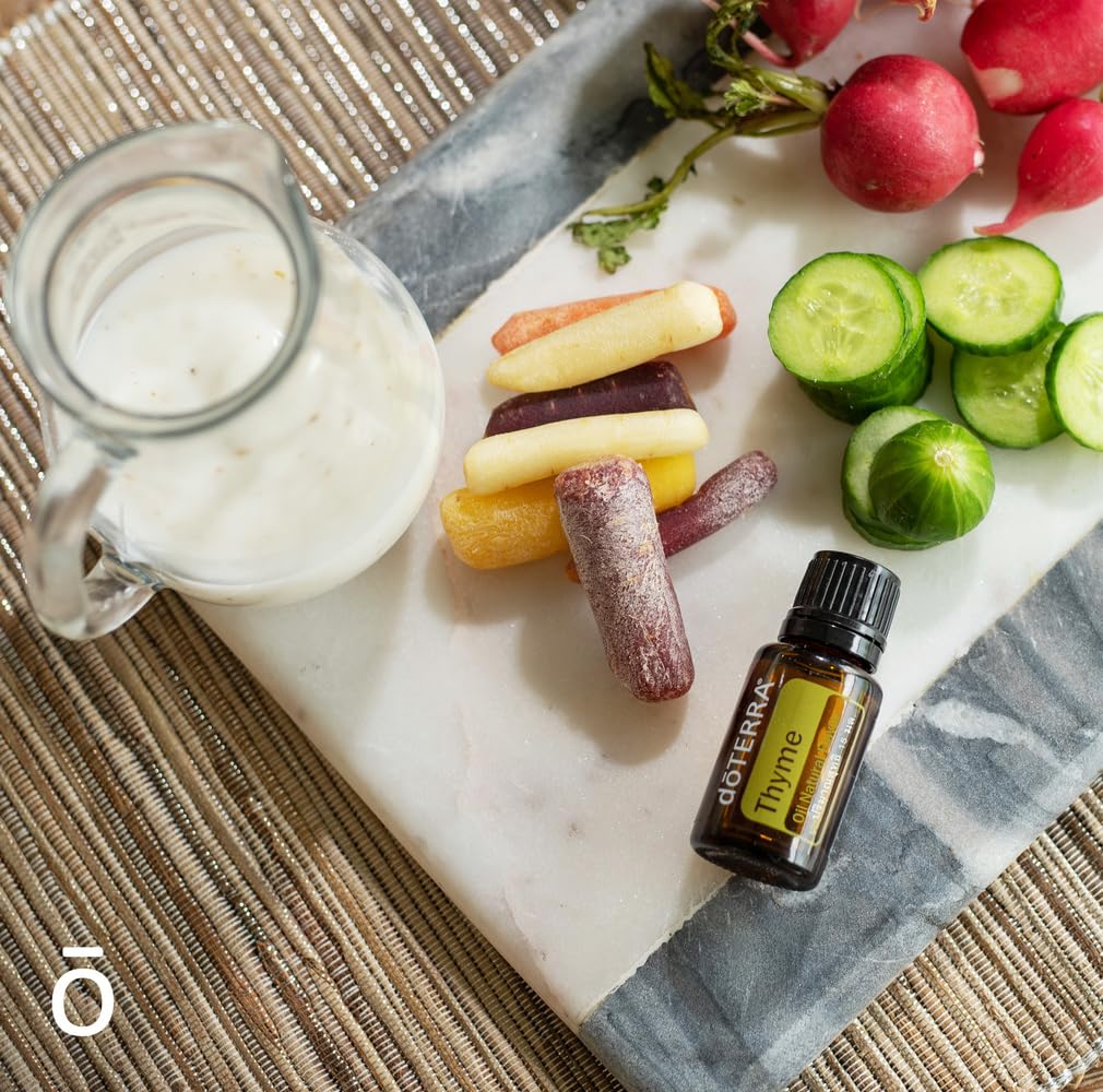 doTERRA Tomillo: etiqueta del aceite para identificar uso culinario y cosmético