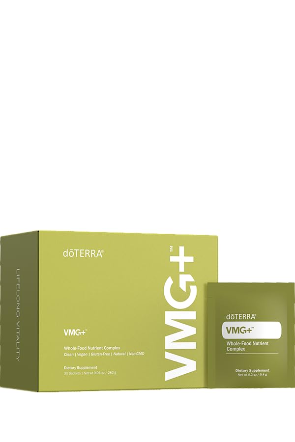 doTERRA VMG+ multivitamínico diario para apoyar energía y bienestar en la rutina diaria.
