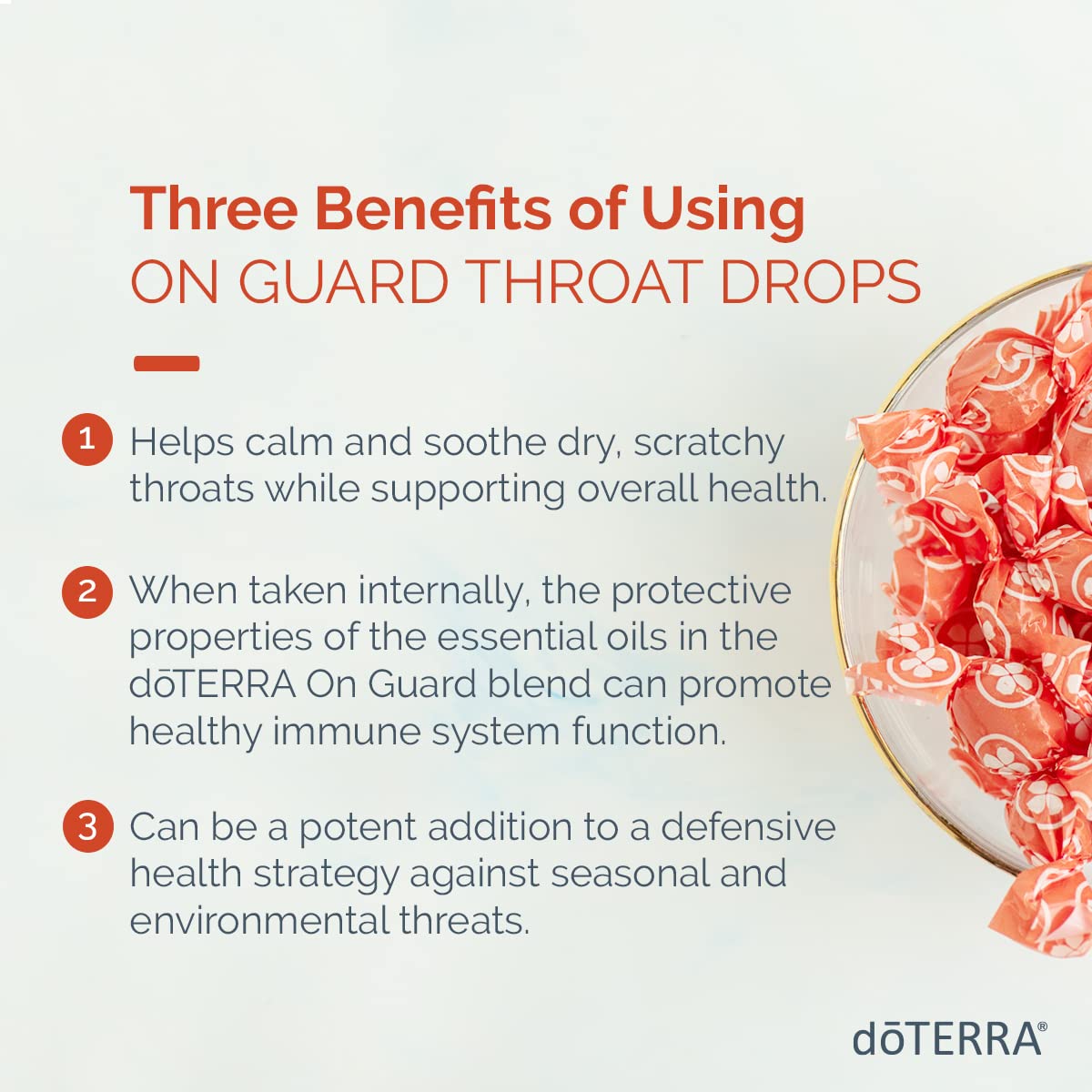 doTERRA On Guard Gotas con aroma cítrico y especiado para el momento de garganta.