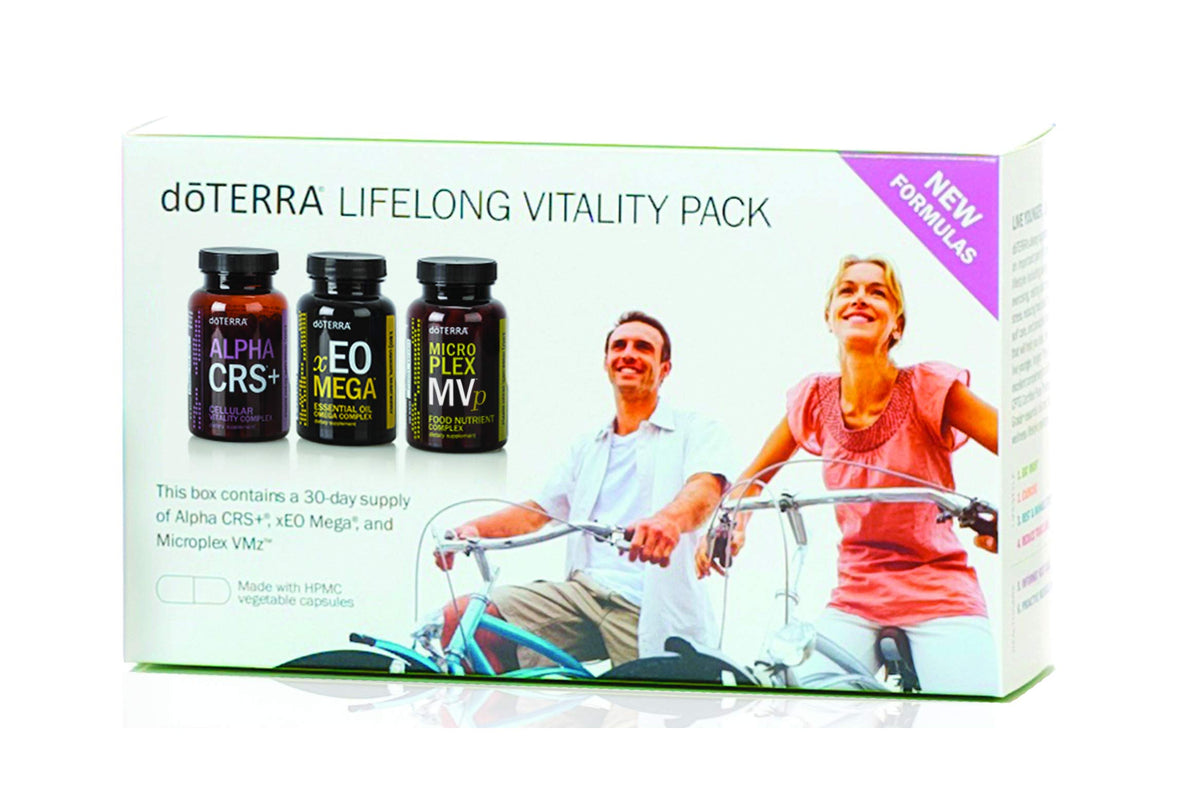 doTERRA Lifelong Vitality Pack: cápsulas Alpha CRS+ para energía diaria