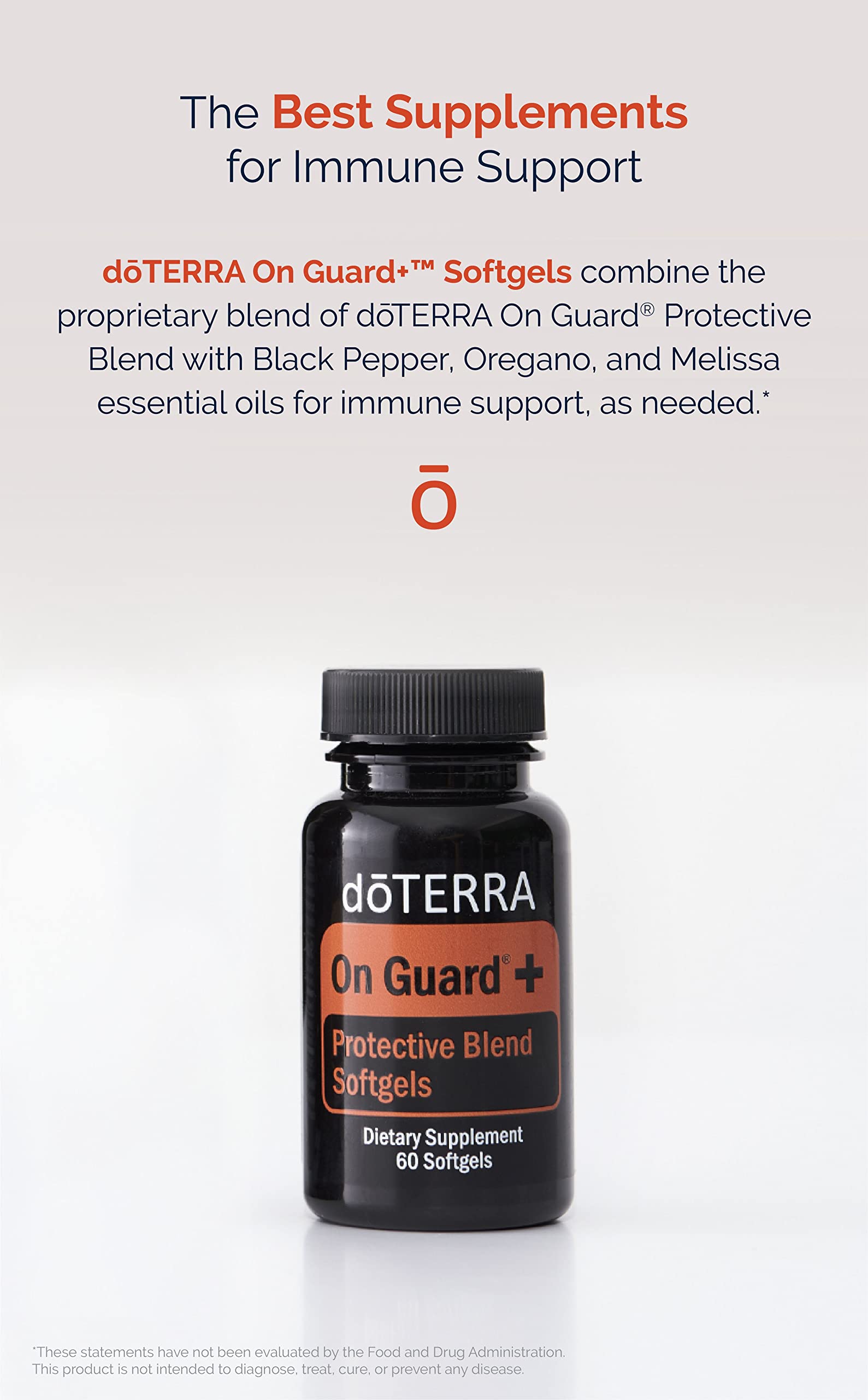 doTERRA On Guard+ Softgels, caja mostrada para uso práctico y protección ambiental.