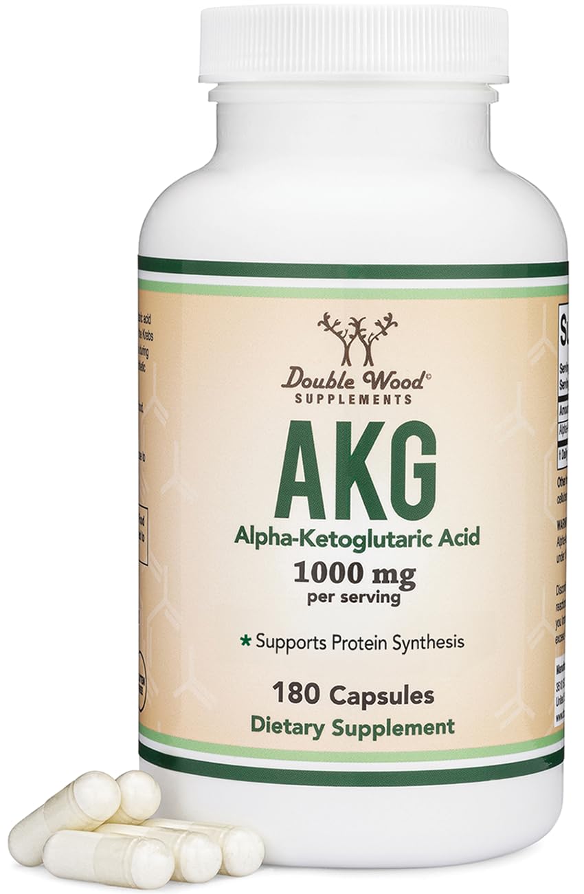 Double Wood AKG, botella de 1000 mg para apoyo diario.