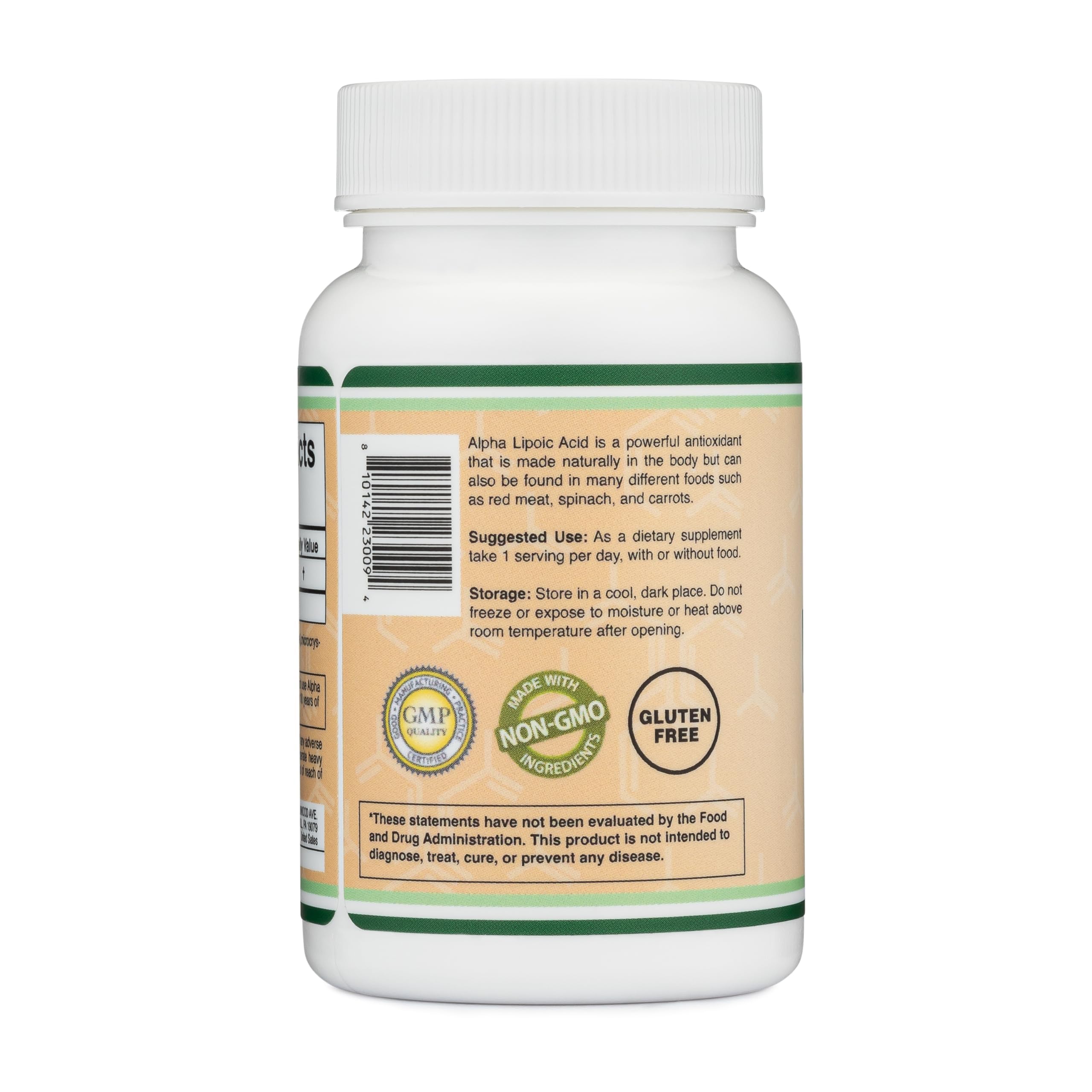 Double Wood Alpha Lipoic Acid cápsulas veganas y sin gluten para bienestar