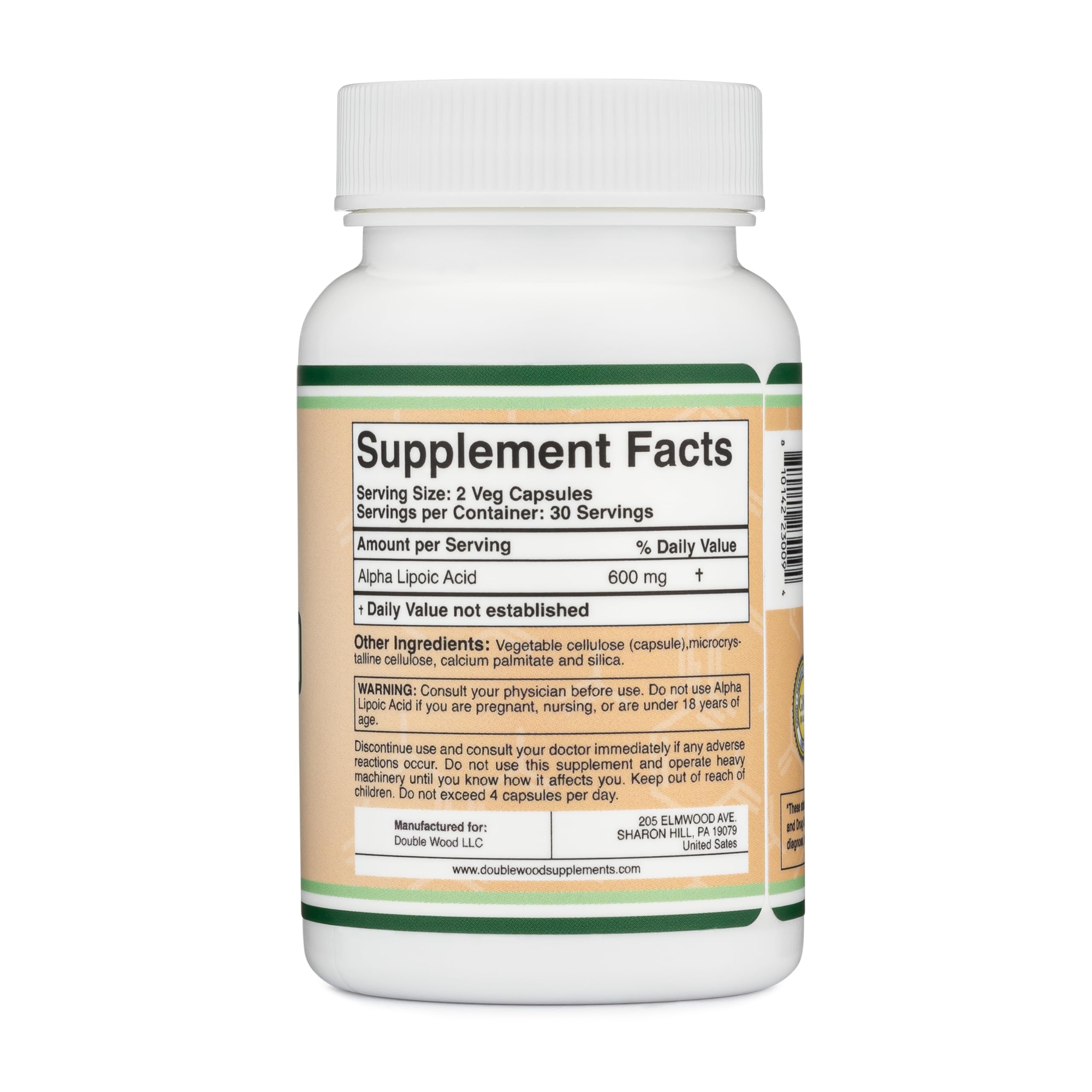 Double Wood Alpha Lipoic Acid uso diario recomendado para apoyo a la energía