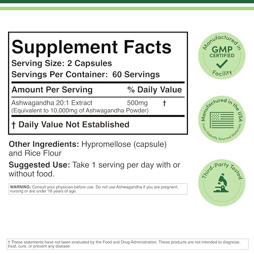 Ashwagandha Double Wood adaptógeno en cápsulas para apoyo ocasional.