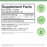 Etiqueta frontal de Double Wood Astaxantina con dosis y beneficios potenciales.