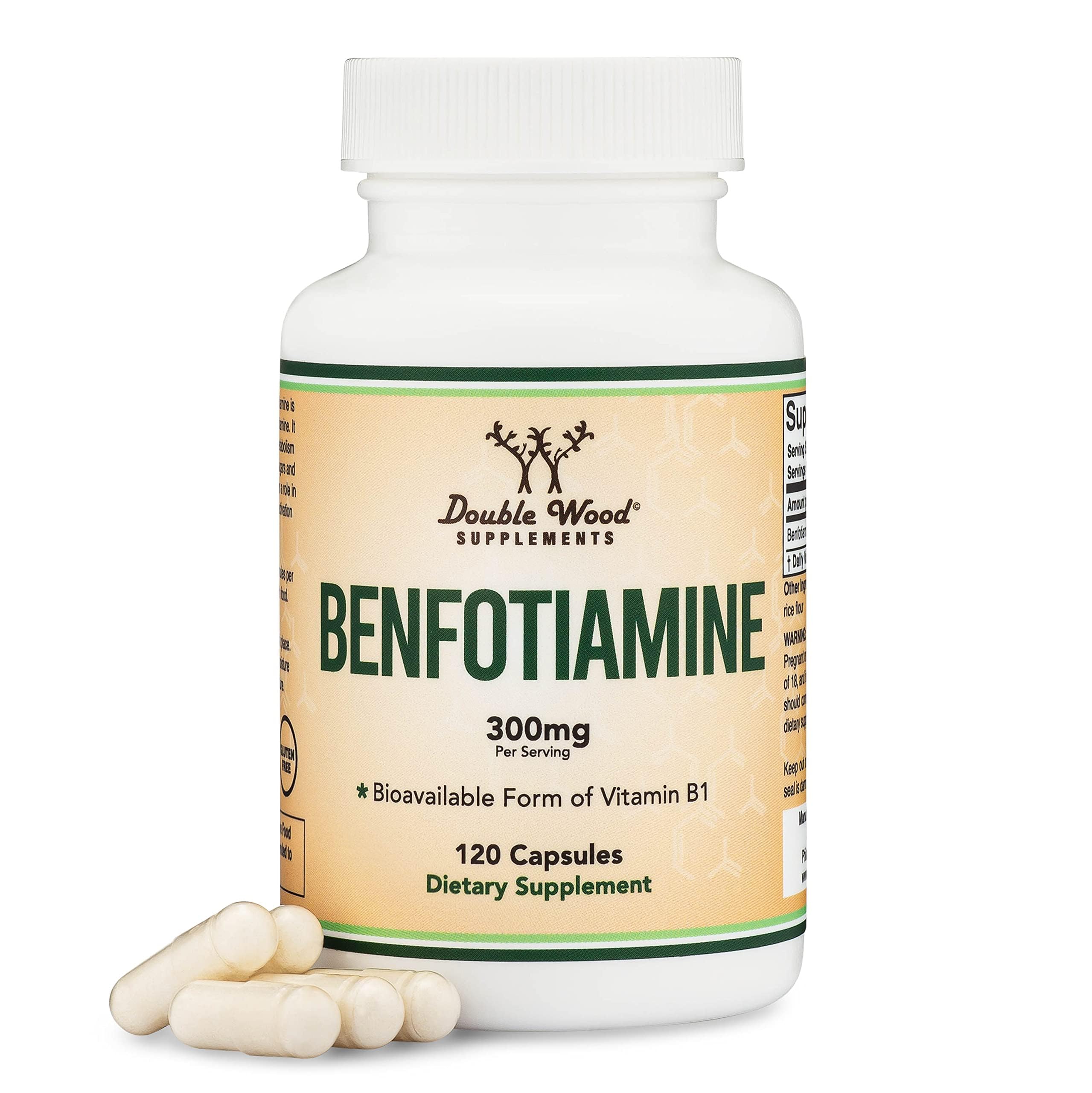 Benfotiamina Double Wood en botella para consumo diario