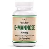 Double Wood D-Mannose 500 mg, botella frontal, posible apoyo a la salud urinaria diaria