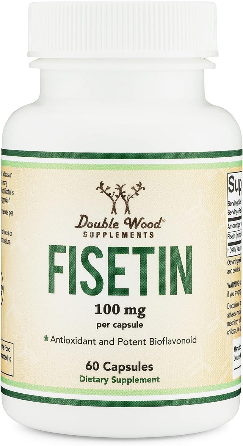 Fisetina de Double Wood: cápsulas en frasco para envejecimiento saludable