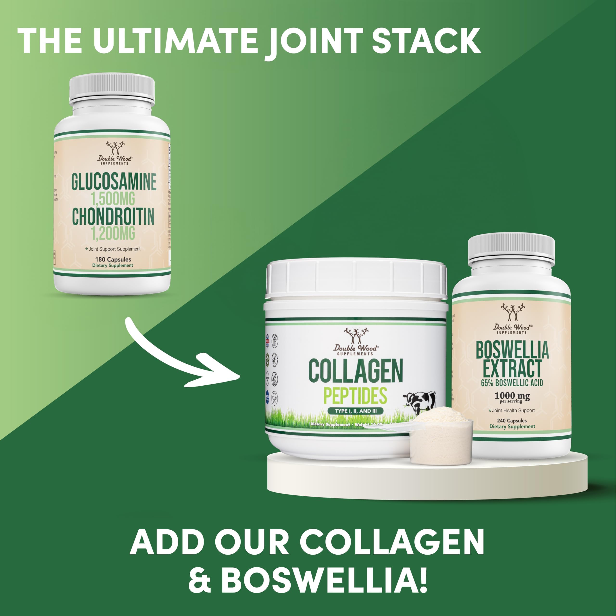 Double Wood Glucosamina Condroitina: dosis apta para perros al incorporar en comida.