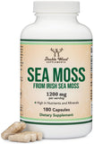 Botella de Double Wood Irish Sea Moss para apoyo diario de minerales.