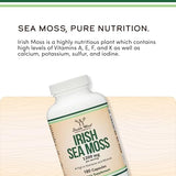 Ingredientes clave de Double Wood Irish Sea Moss destacados en la etiqueta.