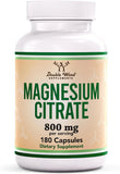 Double Wood Magnesium Citrate 800mg: botella con cápsulas para uso diario