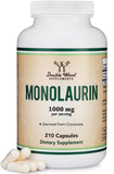 Double Wood Monolaurin en botella de 1000 mg, posible apoyo al sistema inmune.