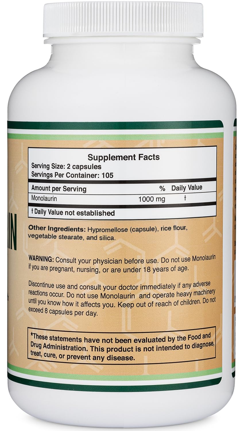 Double Wood Monolaurin derivado del coco, opción natural para hábitos saludables.