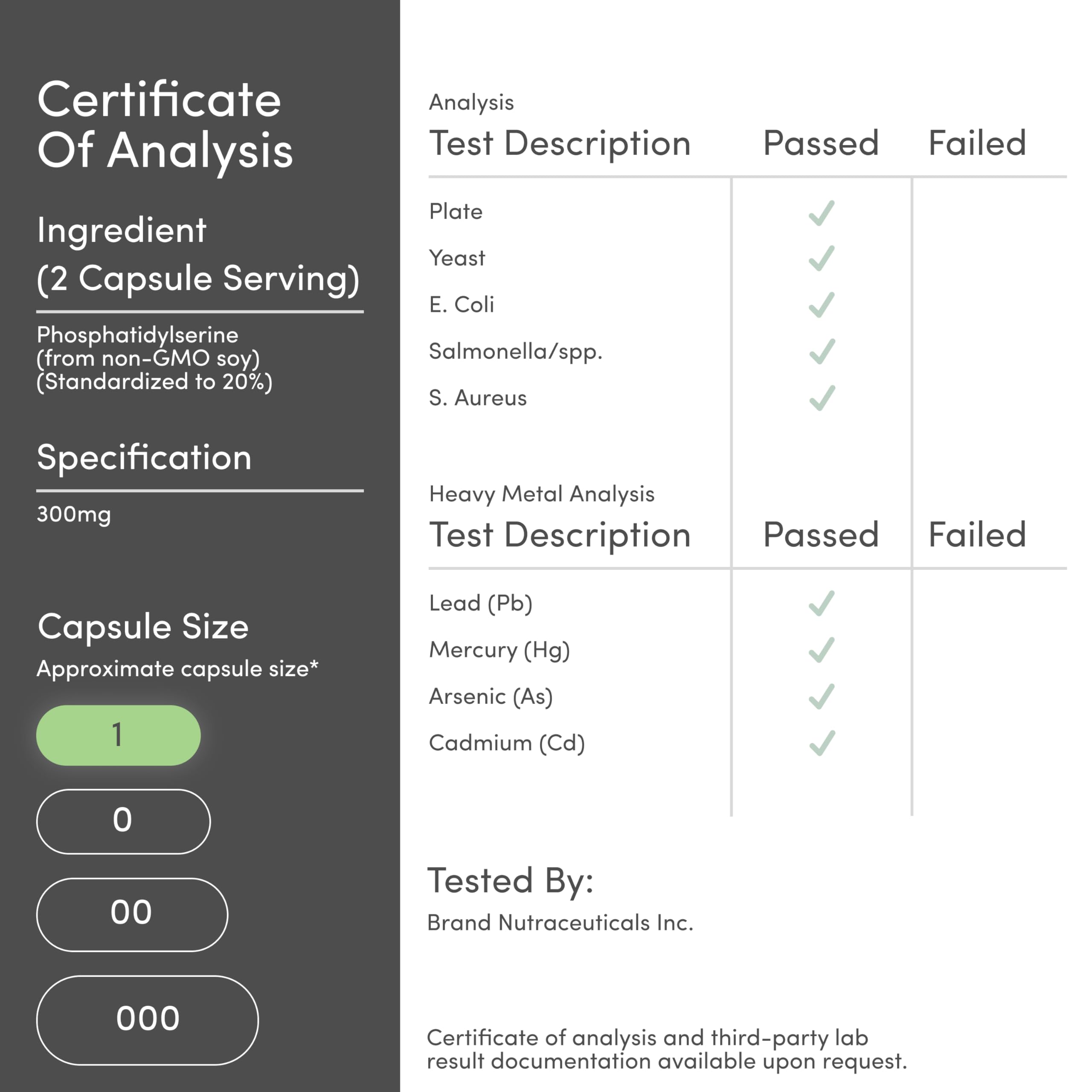 Double Wood fosfatidilserina 300 mg, verificación de calidad e ingredientes globales.