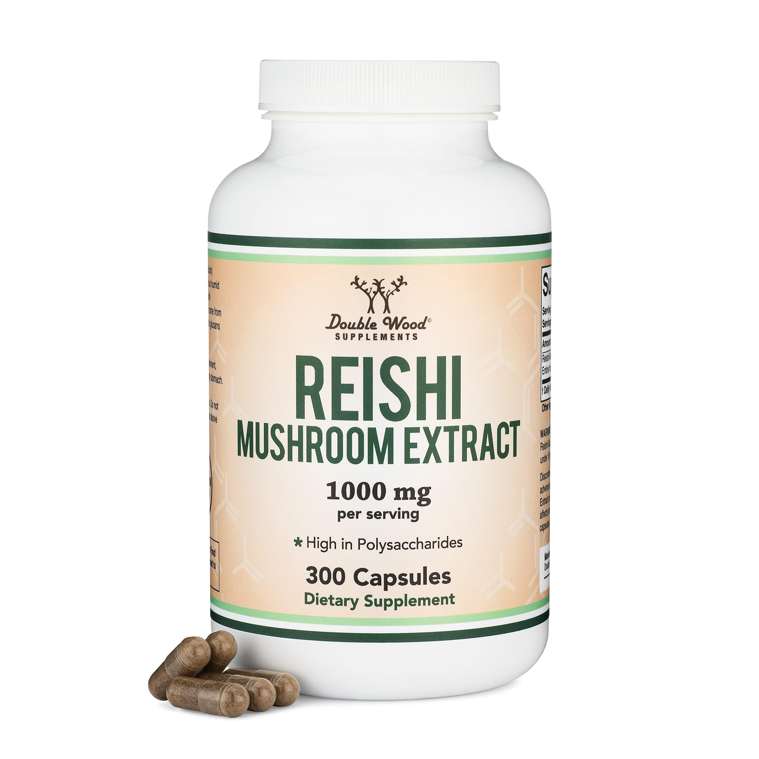 Reishi de Double Wood: cápsulas con extracto 4:1, posible apoyo diario.