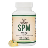 Double Wood SPM Max, botella primer plano, apoyo potencial al bienestar diario.