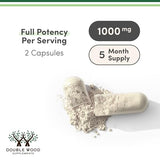 Etiqueta frontal de GABA Double Wood; enfoque en apto vegano y sin gluten