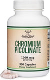 Double Wood Supplements, botella frontal de cromo-picolinato 1000 mcg para apoyo metabólico