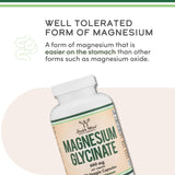 Double Wood Magnesio glicinato 400 mg, etiqueta clara para compra informada del producto.