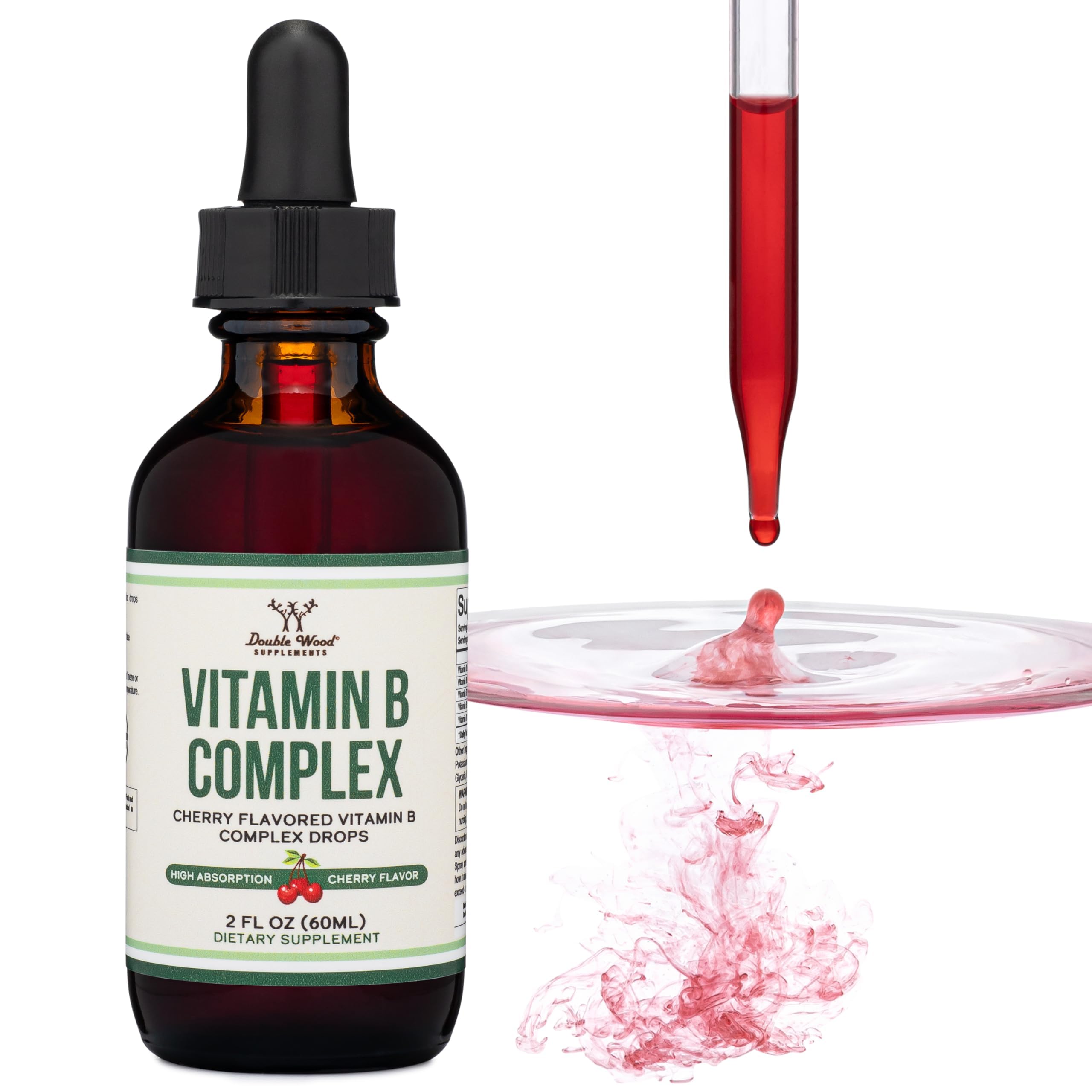 Double Wood Supplements etiqueta vitaminas B; guía rápida para hábitos saludables.