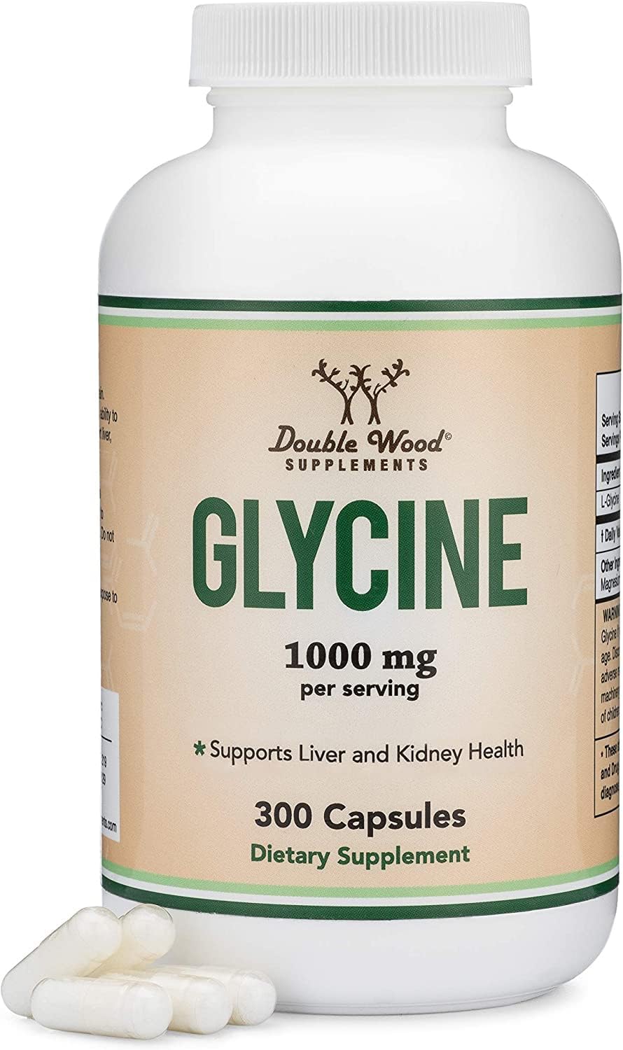 Glicina Double Wood en pote de 1000 mg para dormir mejor