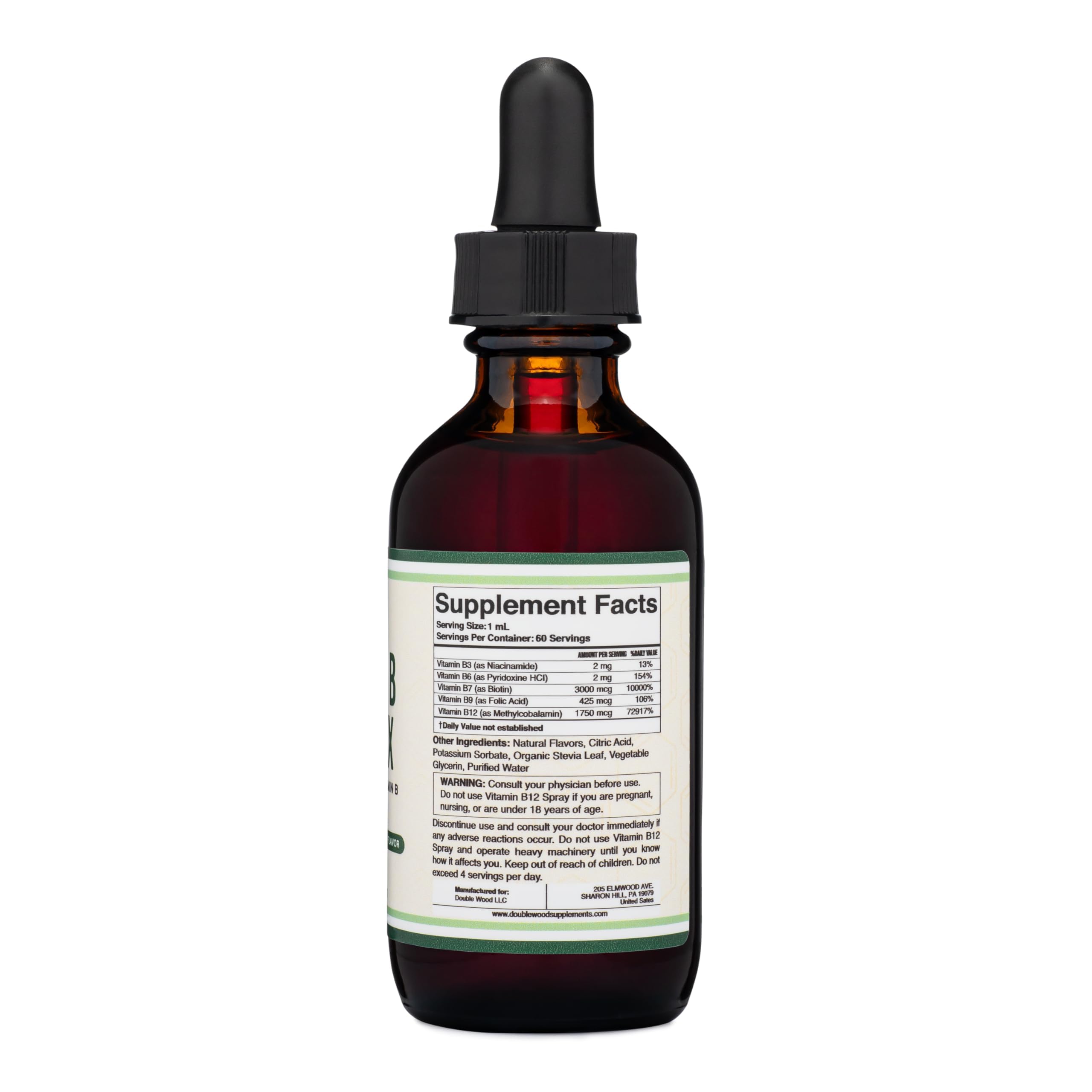 Double Wood Supplements líquido cereza; apoya metabolismo y vitalidad diaria.
