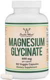 Double Wood Supplements Magnesio glicinato 400 mg, botella: apoyo diario suave para el estómago
