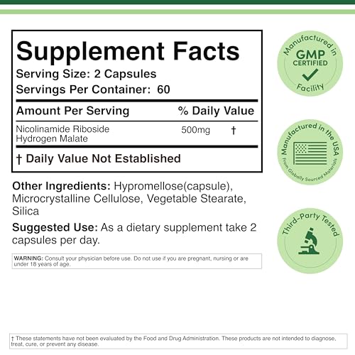 Nicotinamide Riboside de Double Wood, cápsulas, beneficios potenciales para la función celular