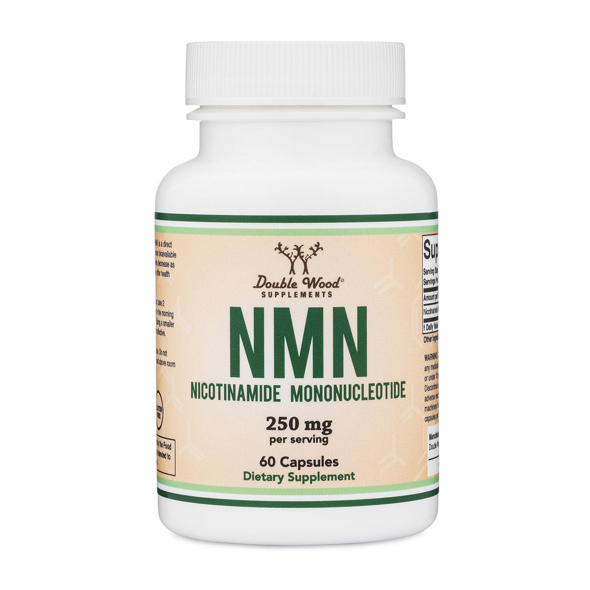 Botella de NMN 250 mg de Double Wood para energía diaria