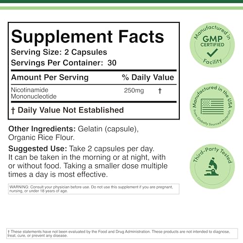 Cápsulas NMN 250 mg de Double Wood para uso diario