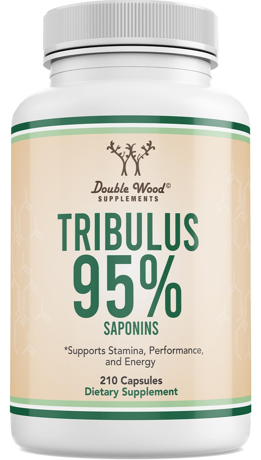 Tribulus de Double Wood en frasco; cápsulas para energía diaria.