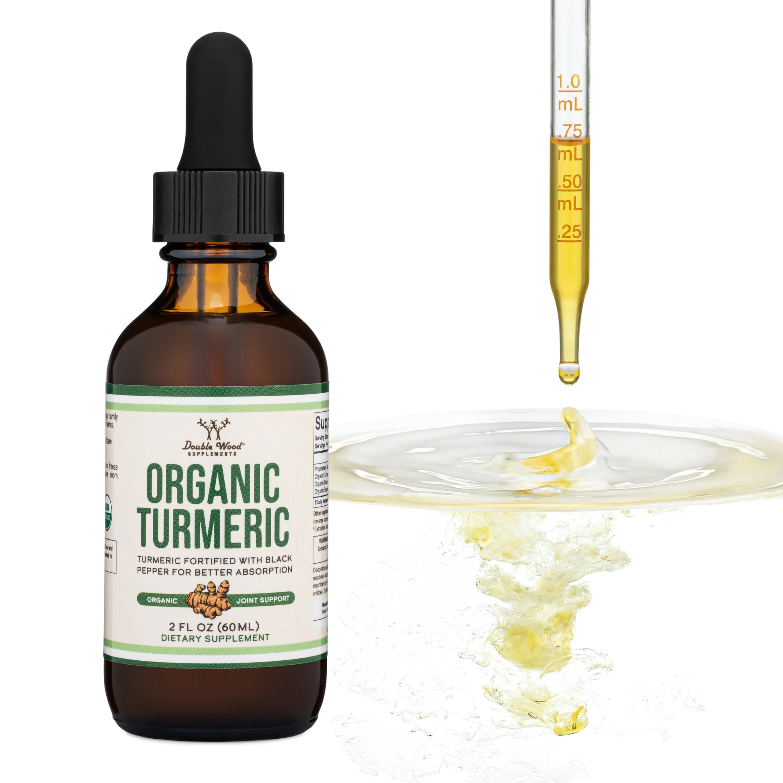 Double Wood Turmeric Drops: romero y salvia para aroma y bienestar.