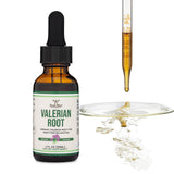 Etiqueta de Double Wood Valeriana destaca ingredientes orgánicos y sin gluten.