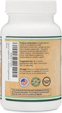 Double Wood Epimedio: panel de información resalta ingredientes y beneficios posibles.