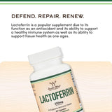Double Wood Lactoferrin 250mg, caja visible, empaque seguro y bien elaborado.